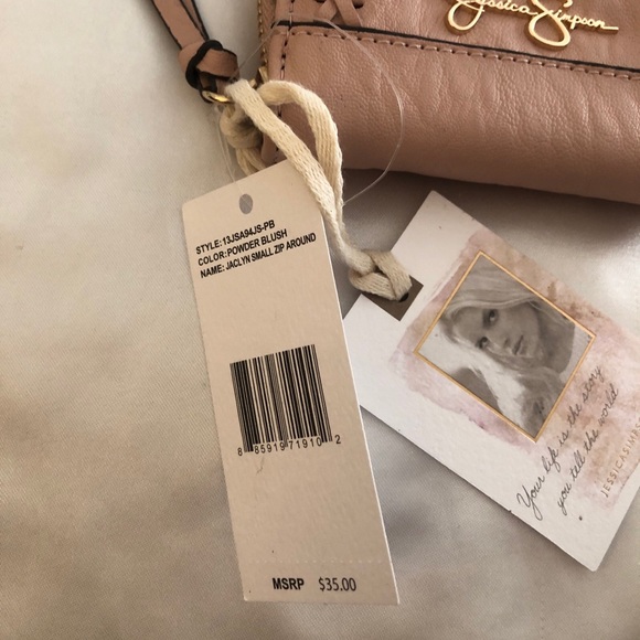 Jessica Simpson Jaclyn Small ZA Faux Leather Wallet Color Powder Blush NWT - Picture 3 of 14